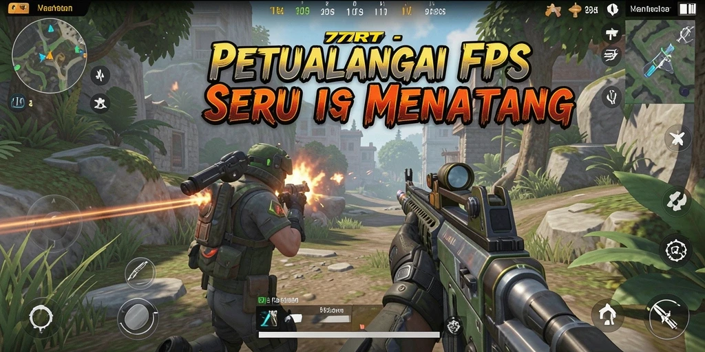 Tangkapan layar gameplay 77RT menampilkan aksi tembak-menembak yang intens dan grafis menawan.