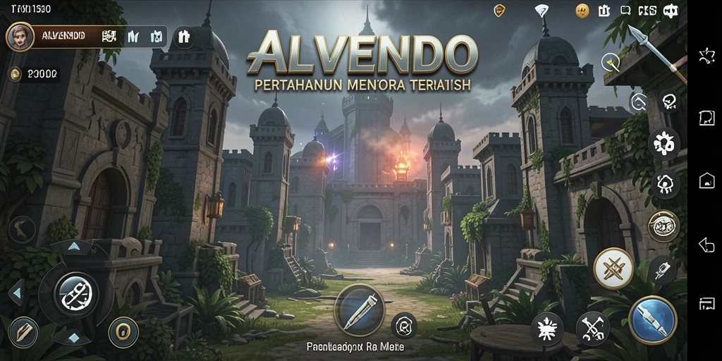 Gameplay seru Tower Defense di ALVENDO dengan menara dan musuh beragam.