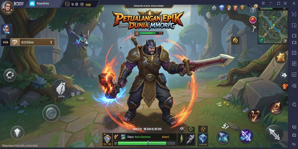 Tangkapan layar gameplay BOS01 yang menampilkan aksi seru dalam dunia MMORPG.