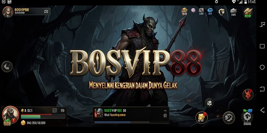 Screenshot gameplay menakutkan dari BOSVIP88 dengan suasana yang mencekam.