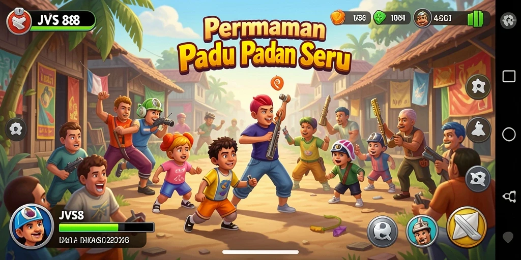 Tampilan gameplay seru JVS88 dengan kombinasi warna-warni.