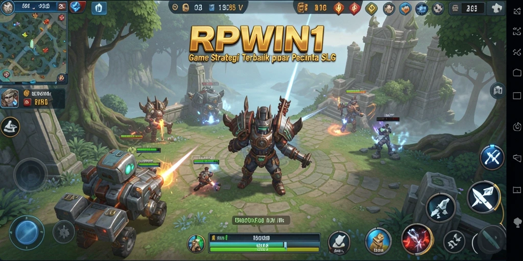 Tangkapan layar gameplay RPWIN1 menampilkan strategi pertempuran SLG yang mendebarkan.