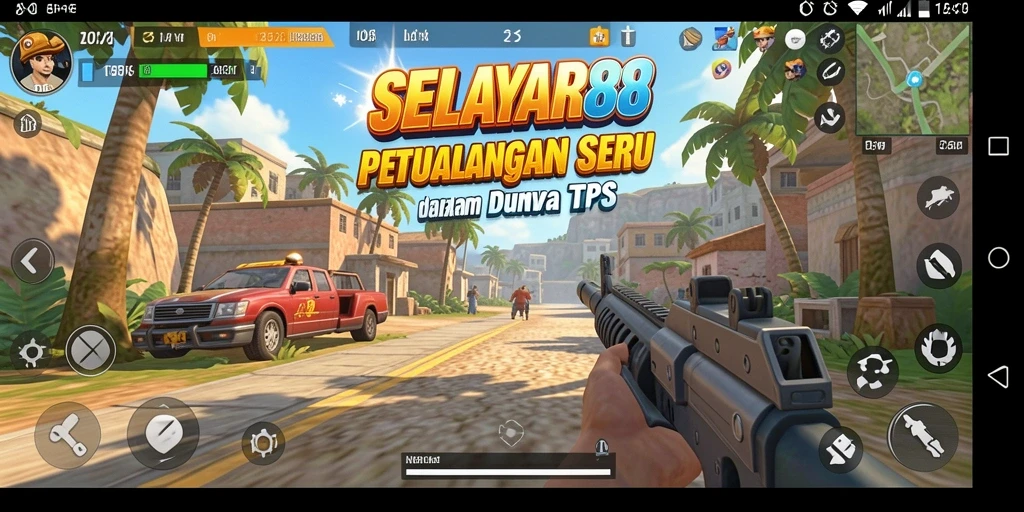 Tampilan mendebarkan dari gameplay SELAYAR88 di mode TPS.