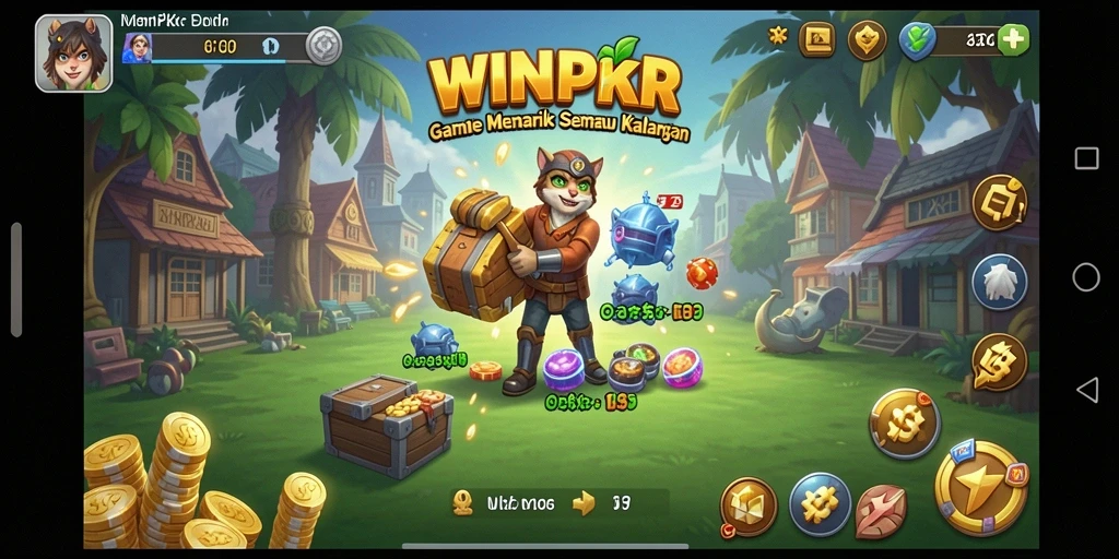 Tampilan gameplay menarik dari WINPKR yang penuh warna.